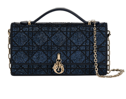 My Dior Mini Bag, Silk/Leather, Blue, 0253, DB/S, 2*